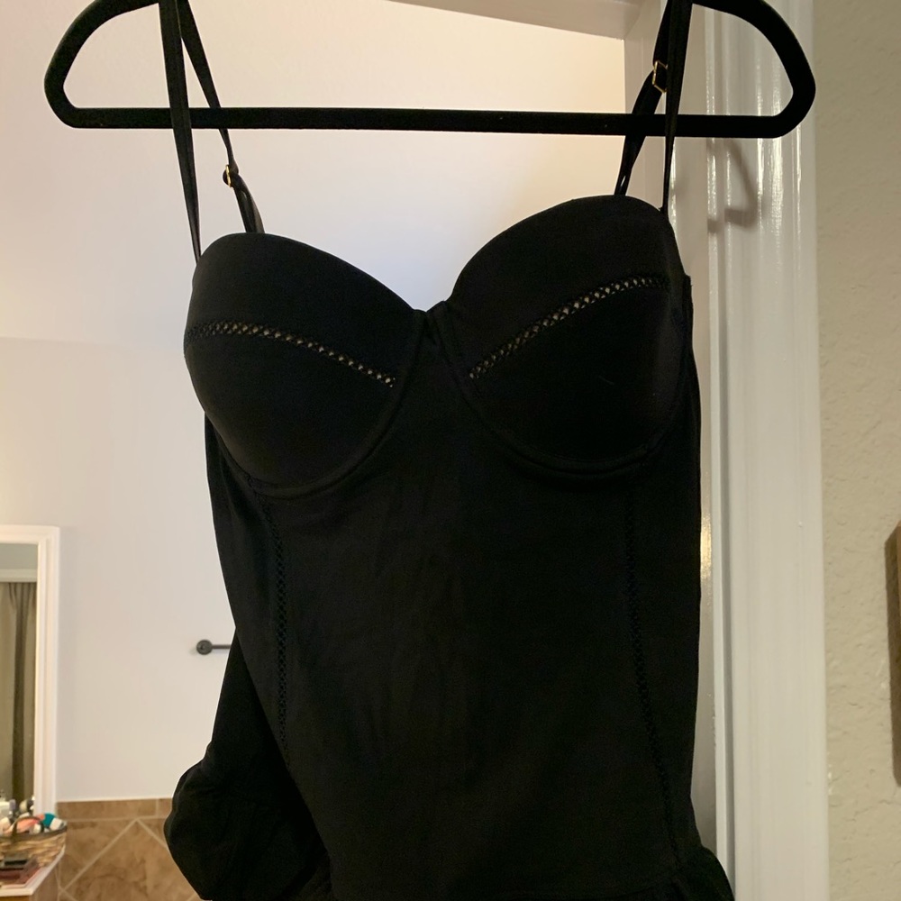 Tory Burch Solid Flounce Large One Piece Suit